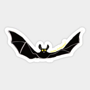 “Happy Halloween” Bat Sticker